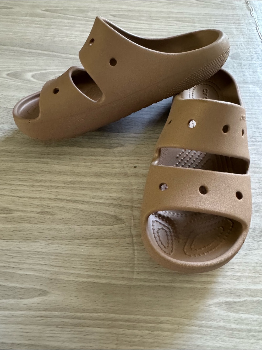 CROCS Women's Dual Strap Slide Sandals - Tan - Picture 2 of 4